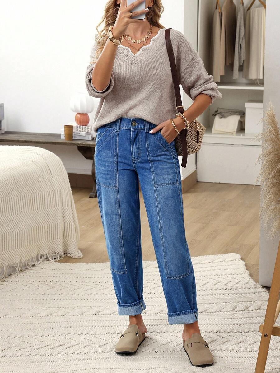 SPODNIE JEANSOWE MOM JEANS