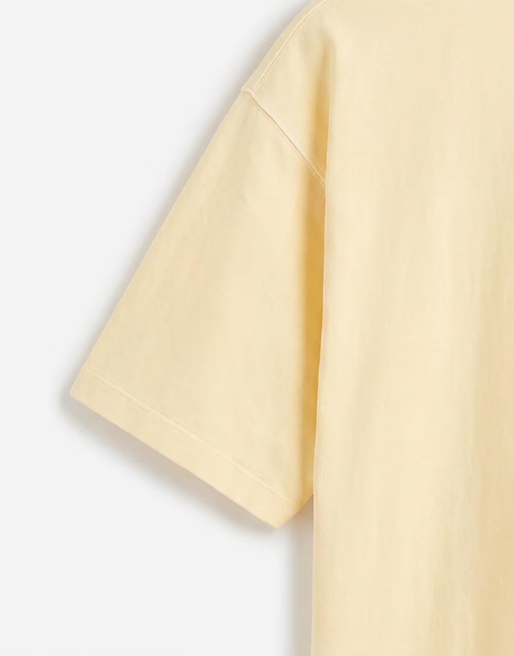 żółty t-shirt okrągły dekolt