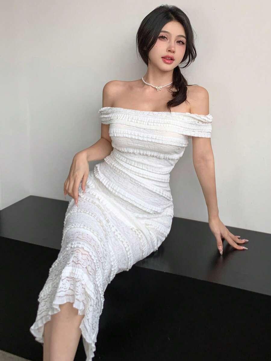 SUKIENKA BOHO MAXI Z ODKRYTYMI RAMIONAMI
