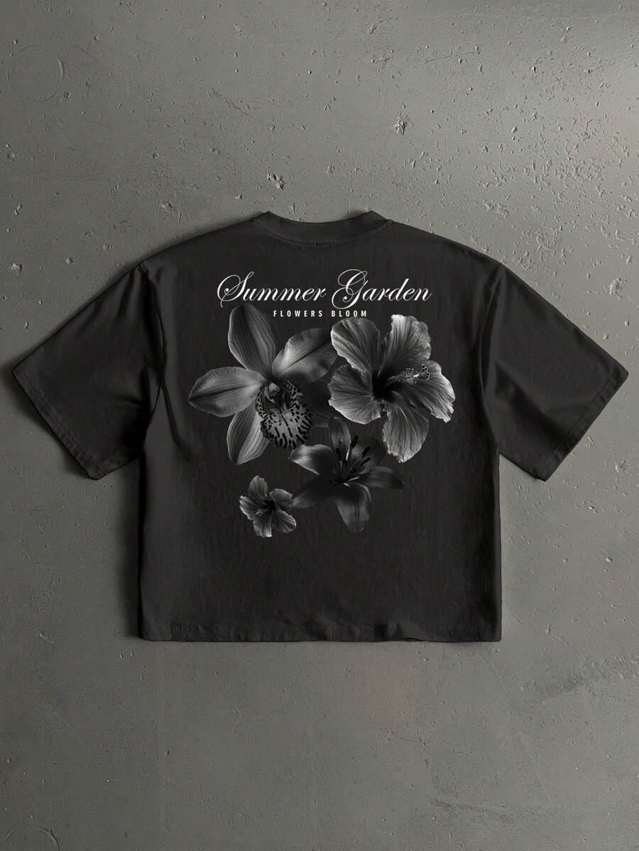 czarny t-shirt print