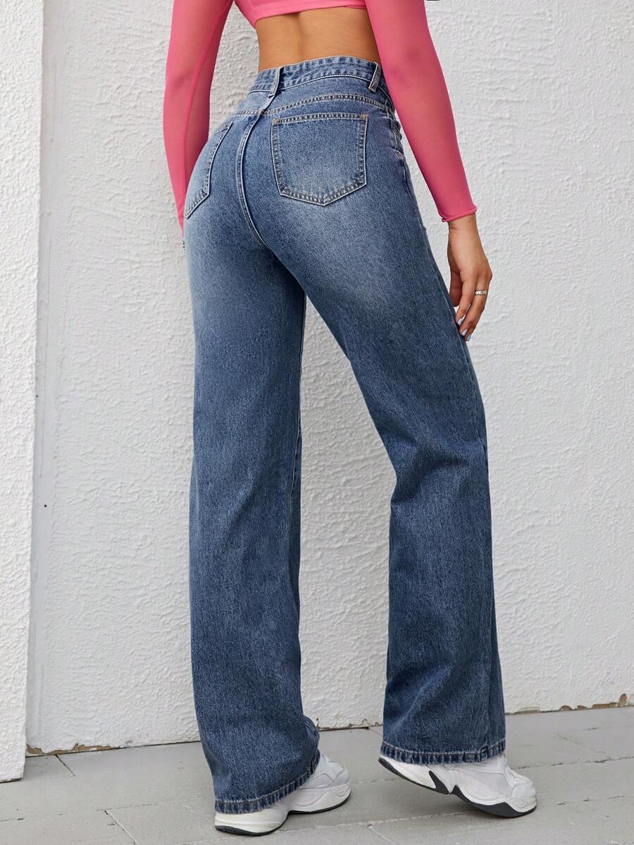 NIEBIESKIE JEANSY WYSOKI STAN 