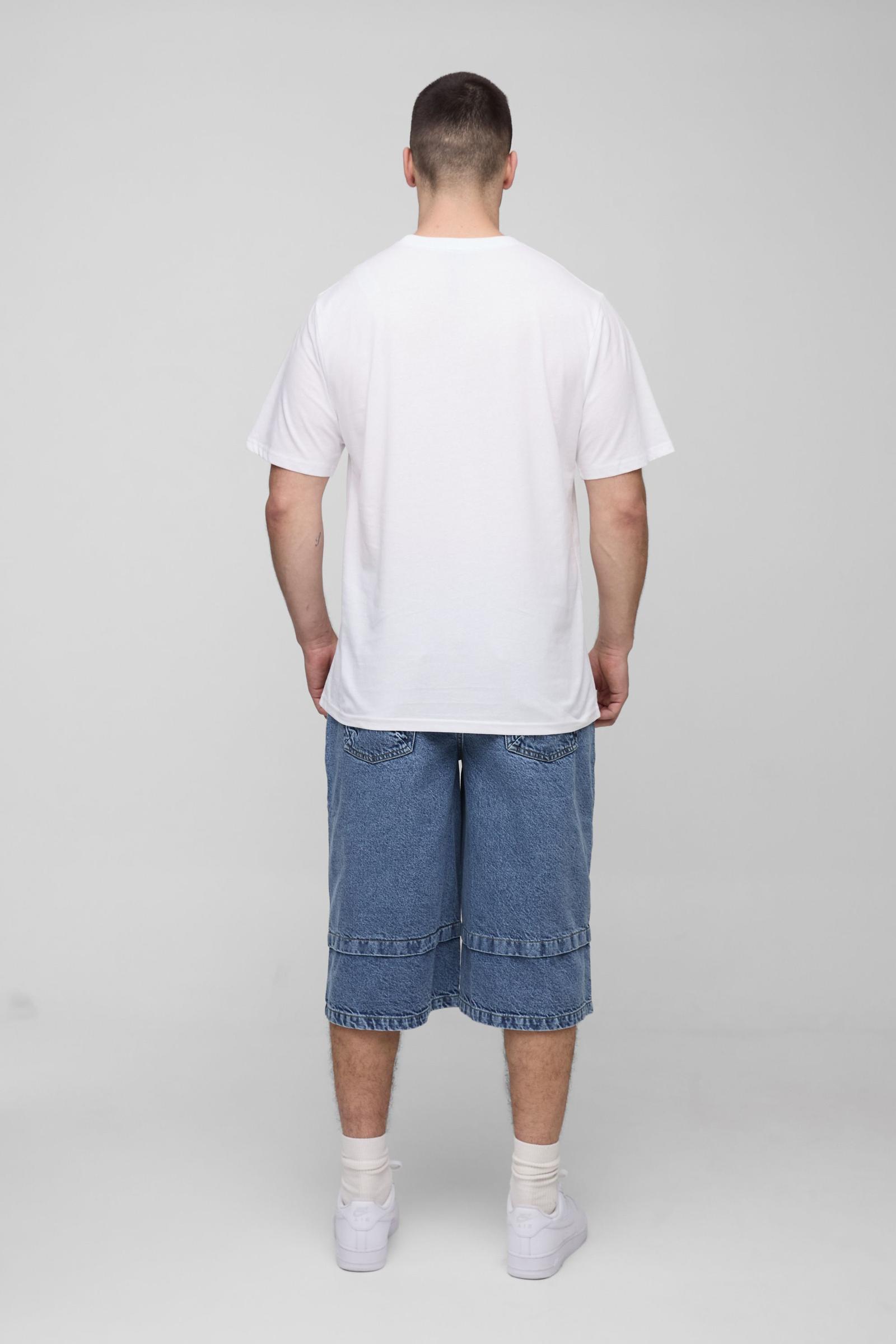 biały t-shirt okrągły dekolt haft 