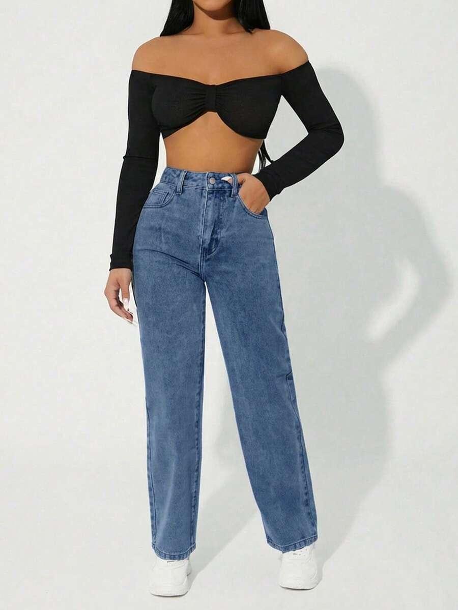 NIEBIESKIE SPODNIE JEANS