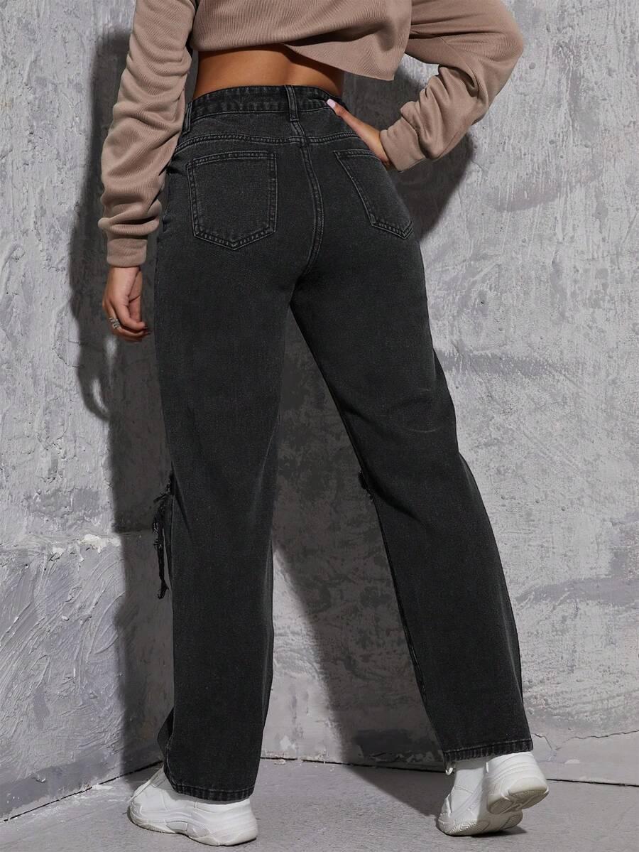 czarne spodnie jeans 