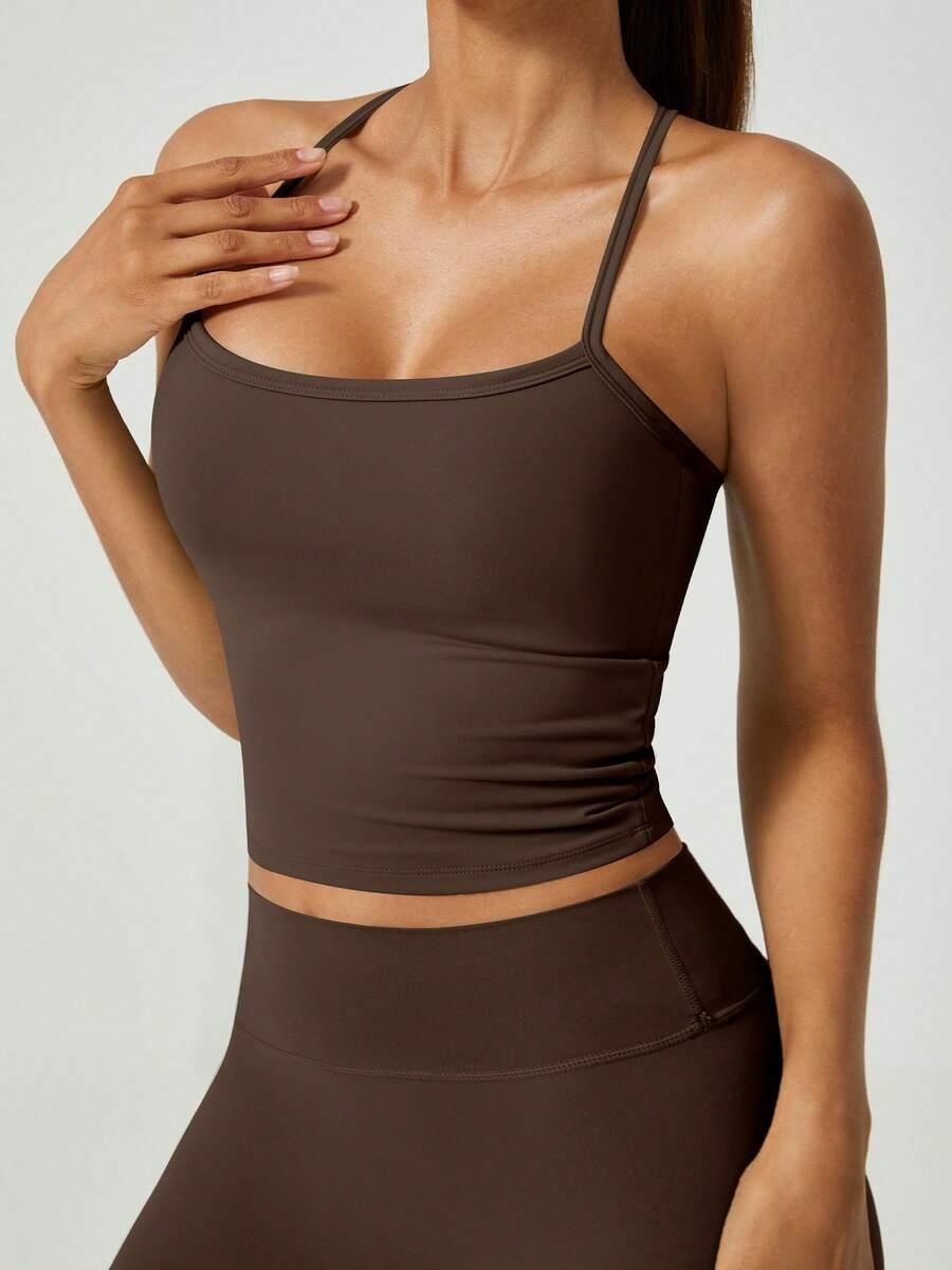BRĄZOWY TOP LEGGINSY KOMPLET