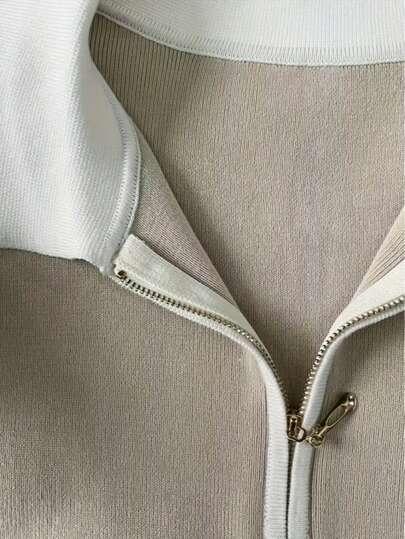 beżowy sweter krótki rękaw