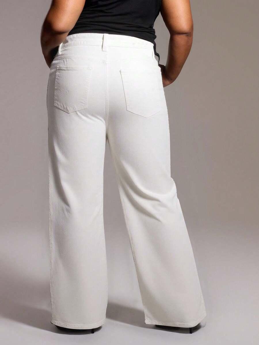 BIAŁE SPODNIE JEANS