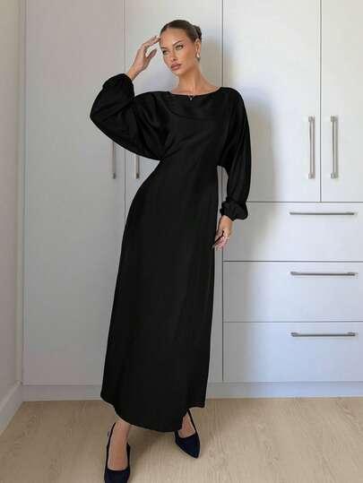 czarna maxi sukienka