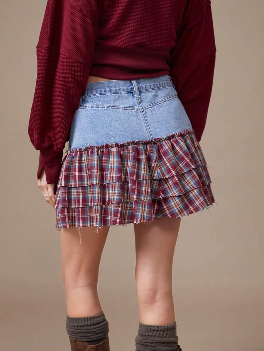 mini spódnica falbany