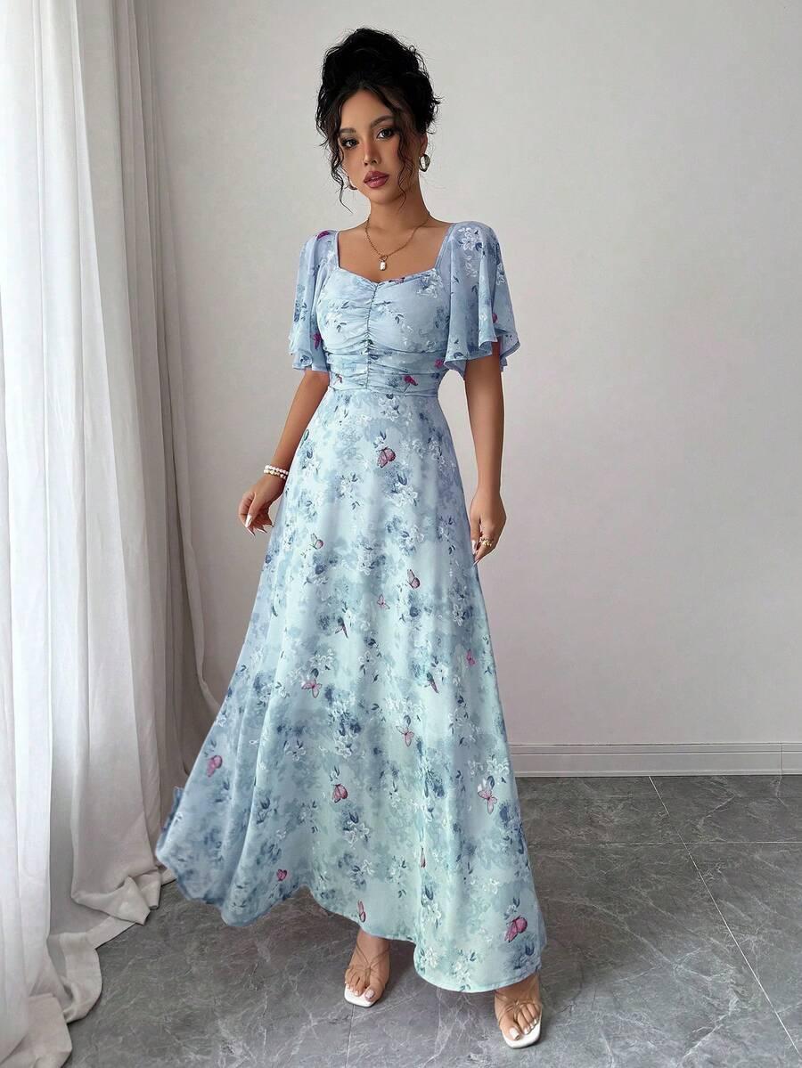 NIEBIESKA MAXI SUKIENKA