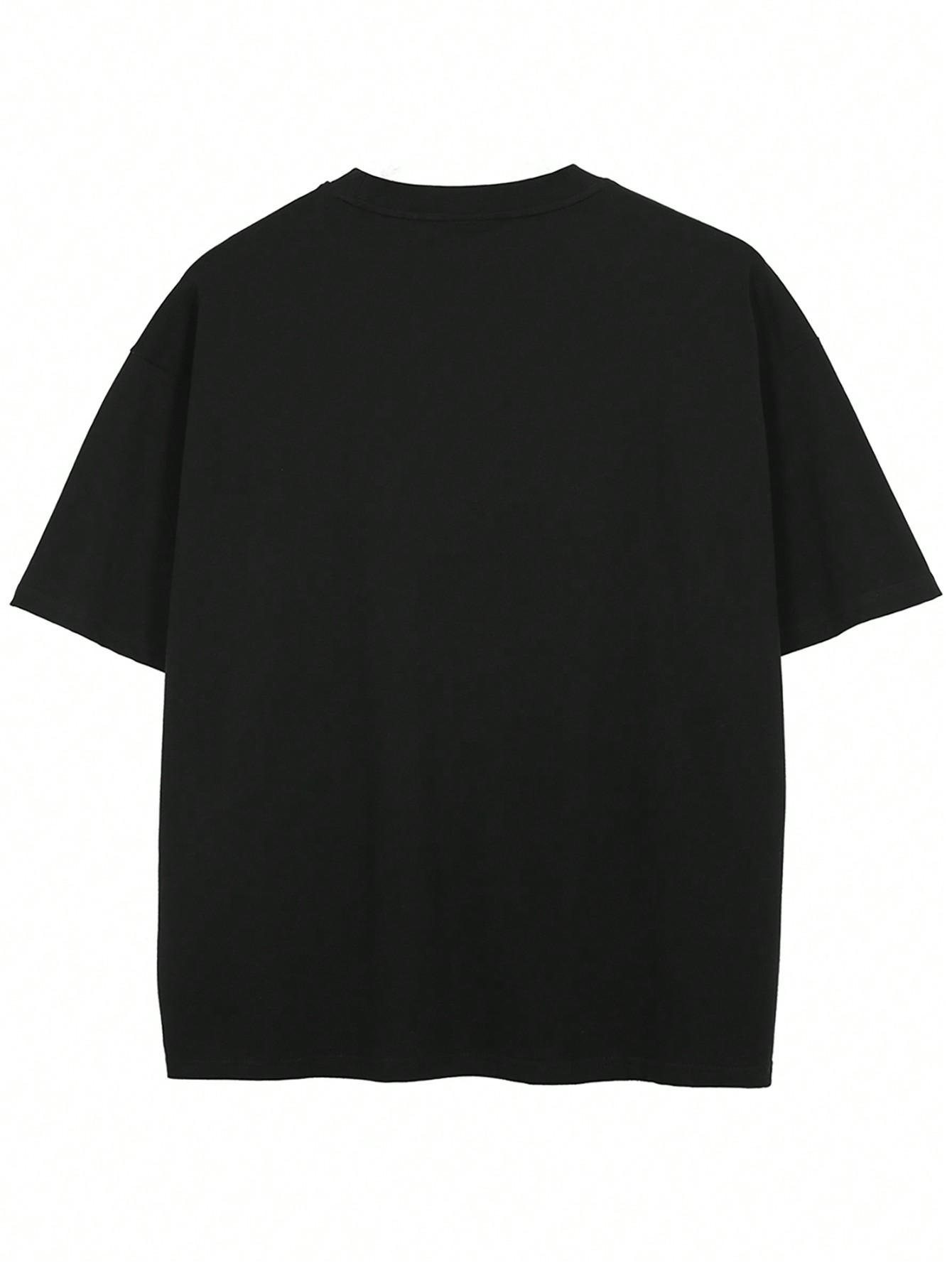 czarny t-shirt print