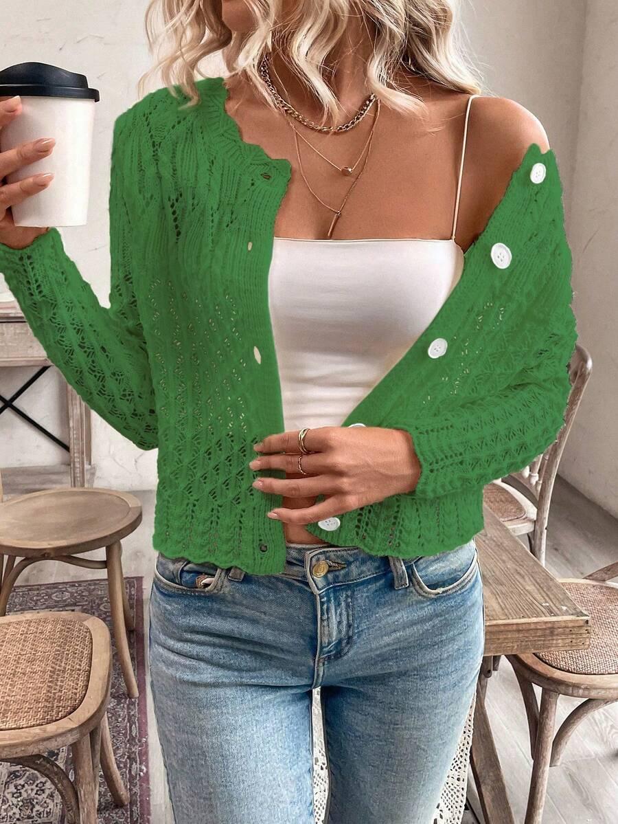ZIELONY SWETER GUZIKI