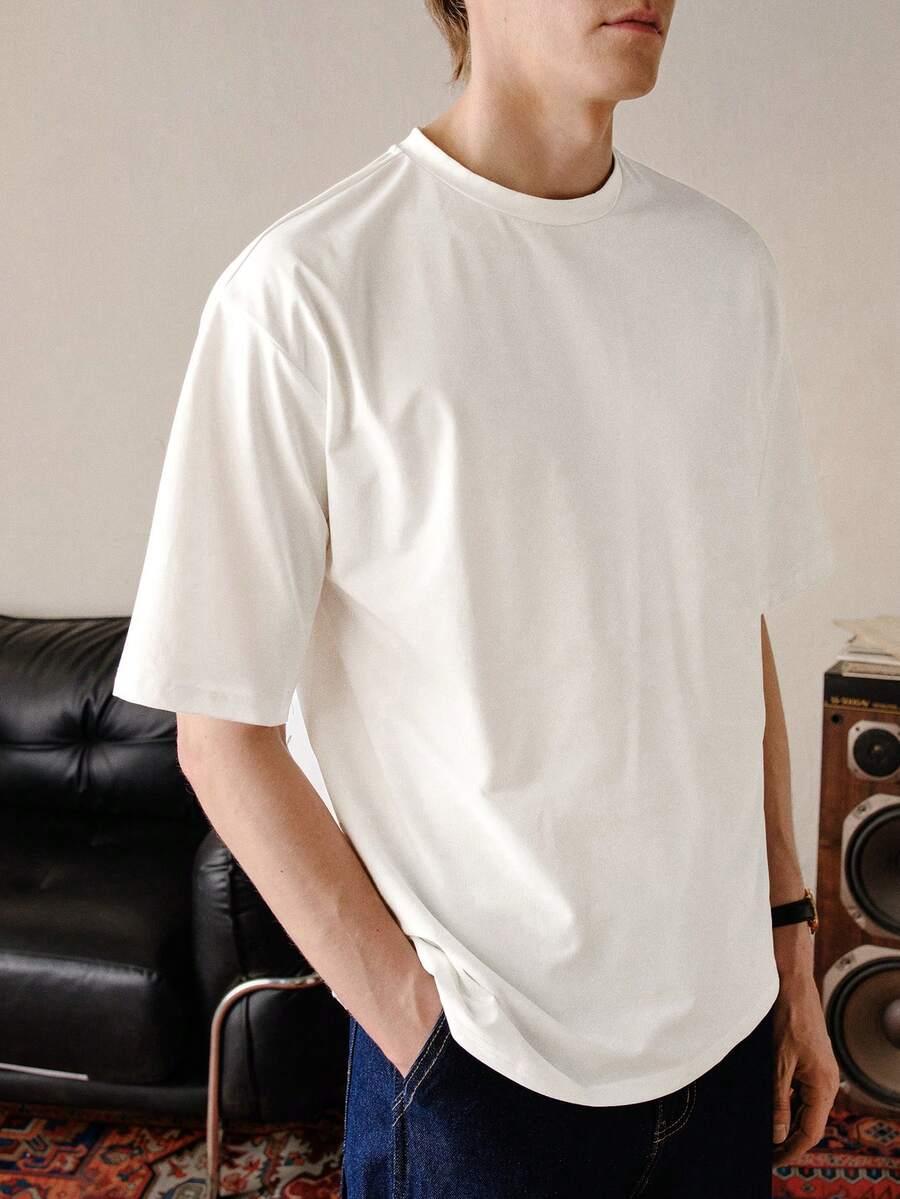 t-shirt okrągły dekolt nadruk 