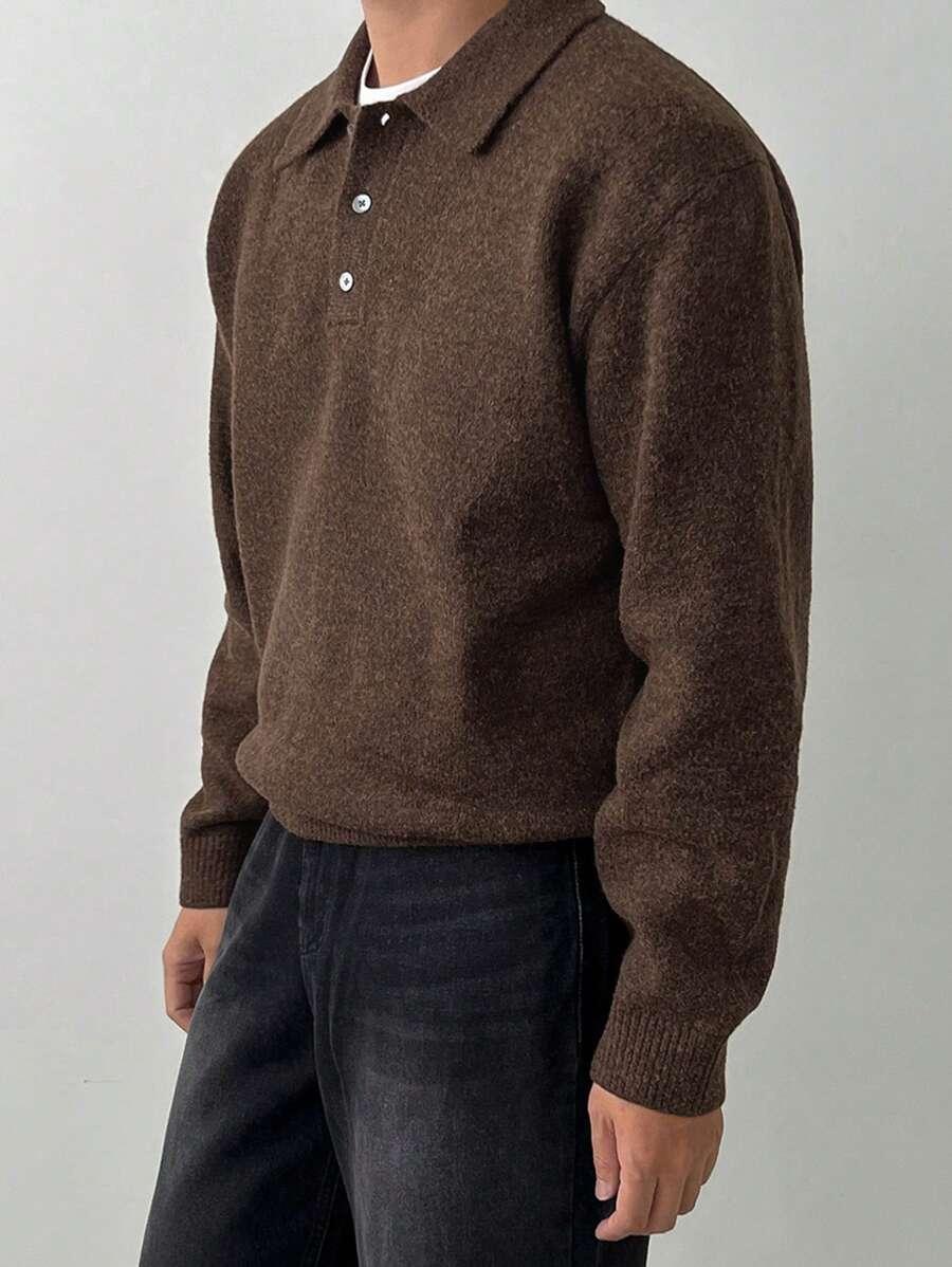 brązowy sweter guziki