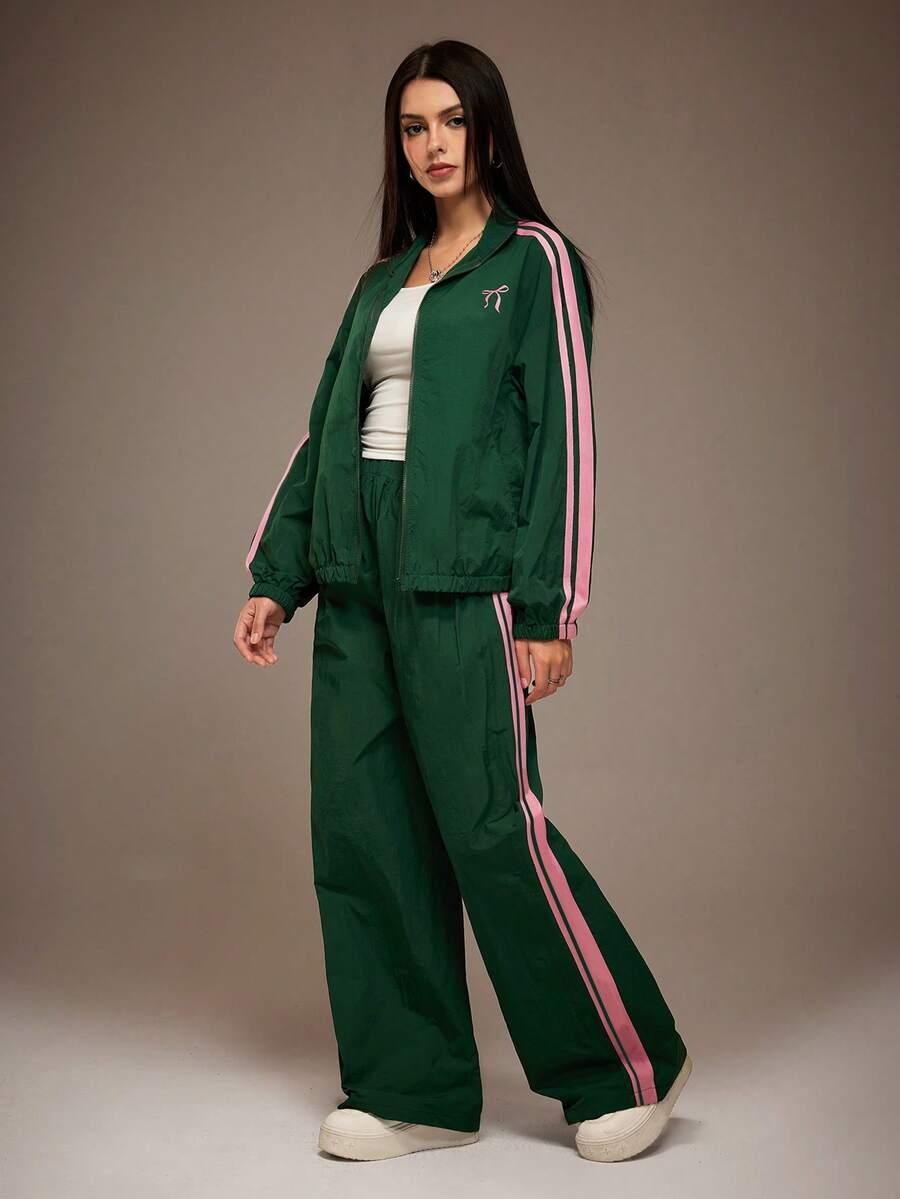 komplet bluza spodnie kontrast