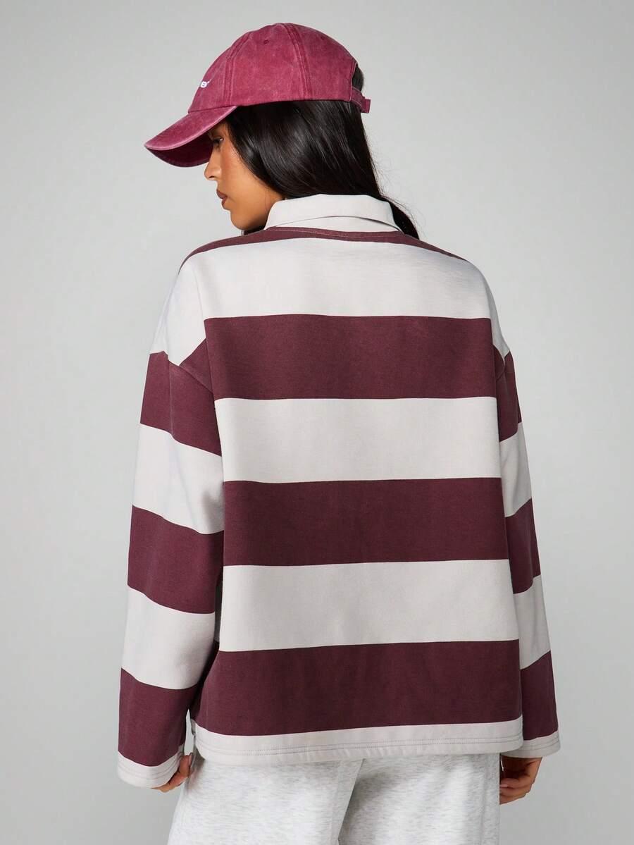 BLUZA W PASKI KOŁNIERZYK