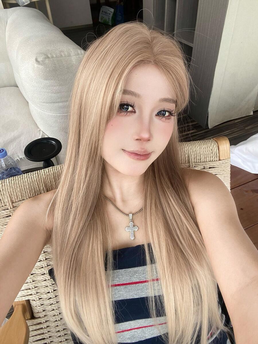 blond peruka długie włosy