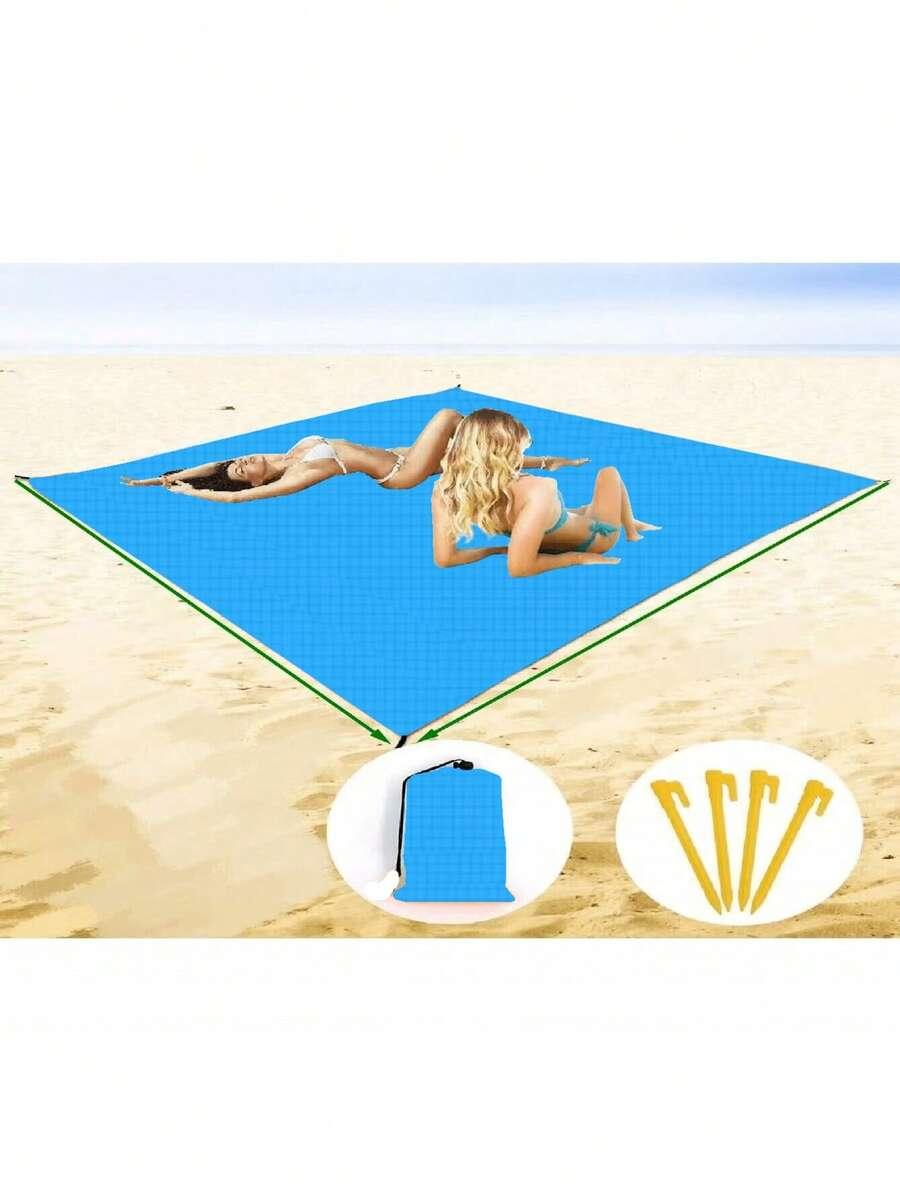 niebieska mata plażowa