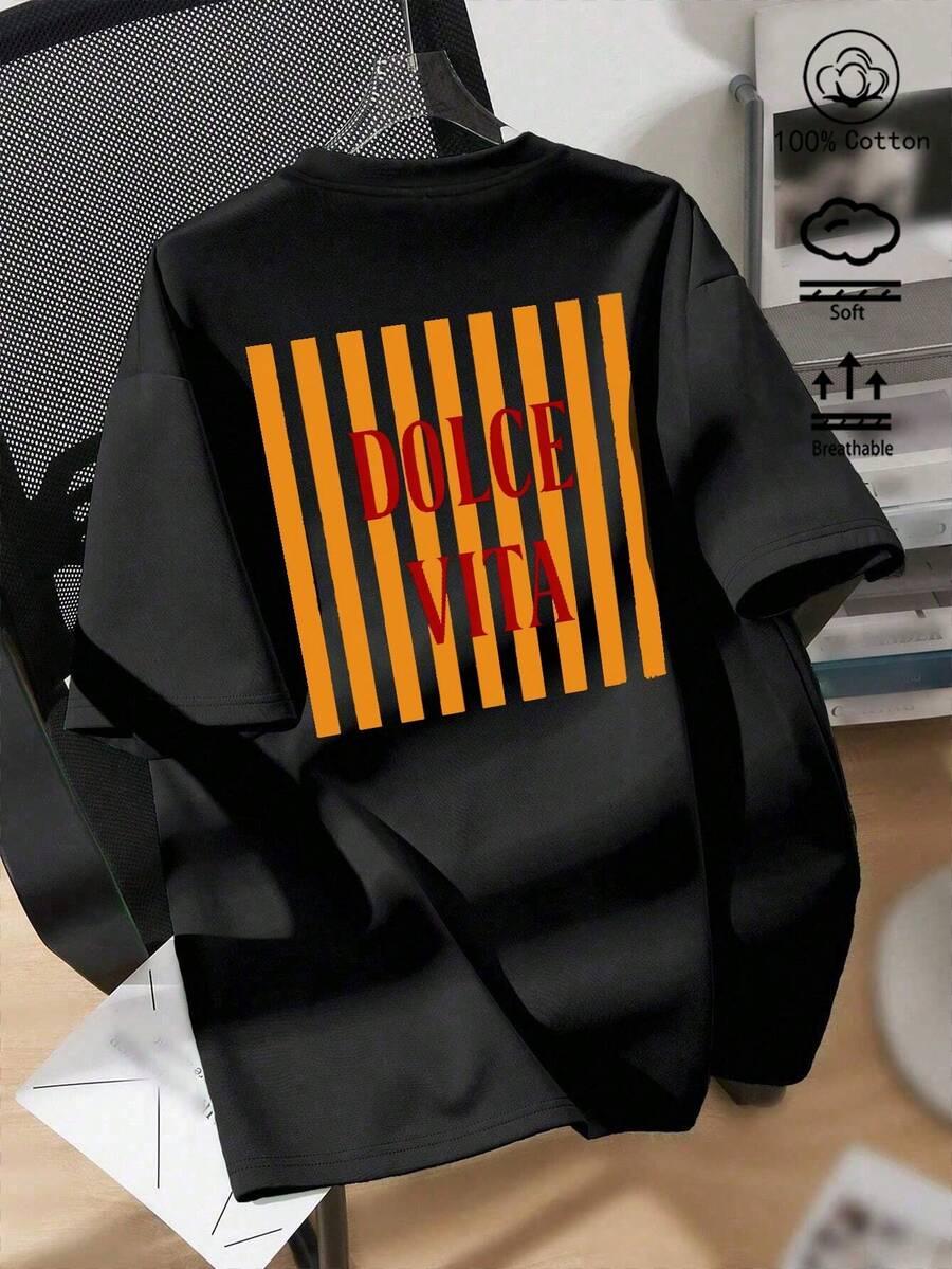 czarny t-shirt napis