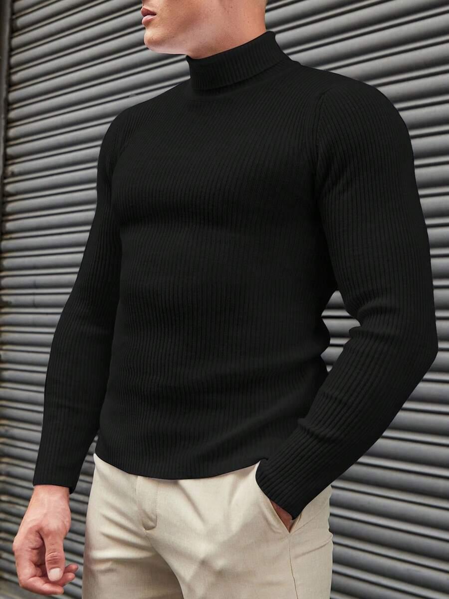 czarny sweter golf