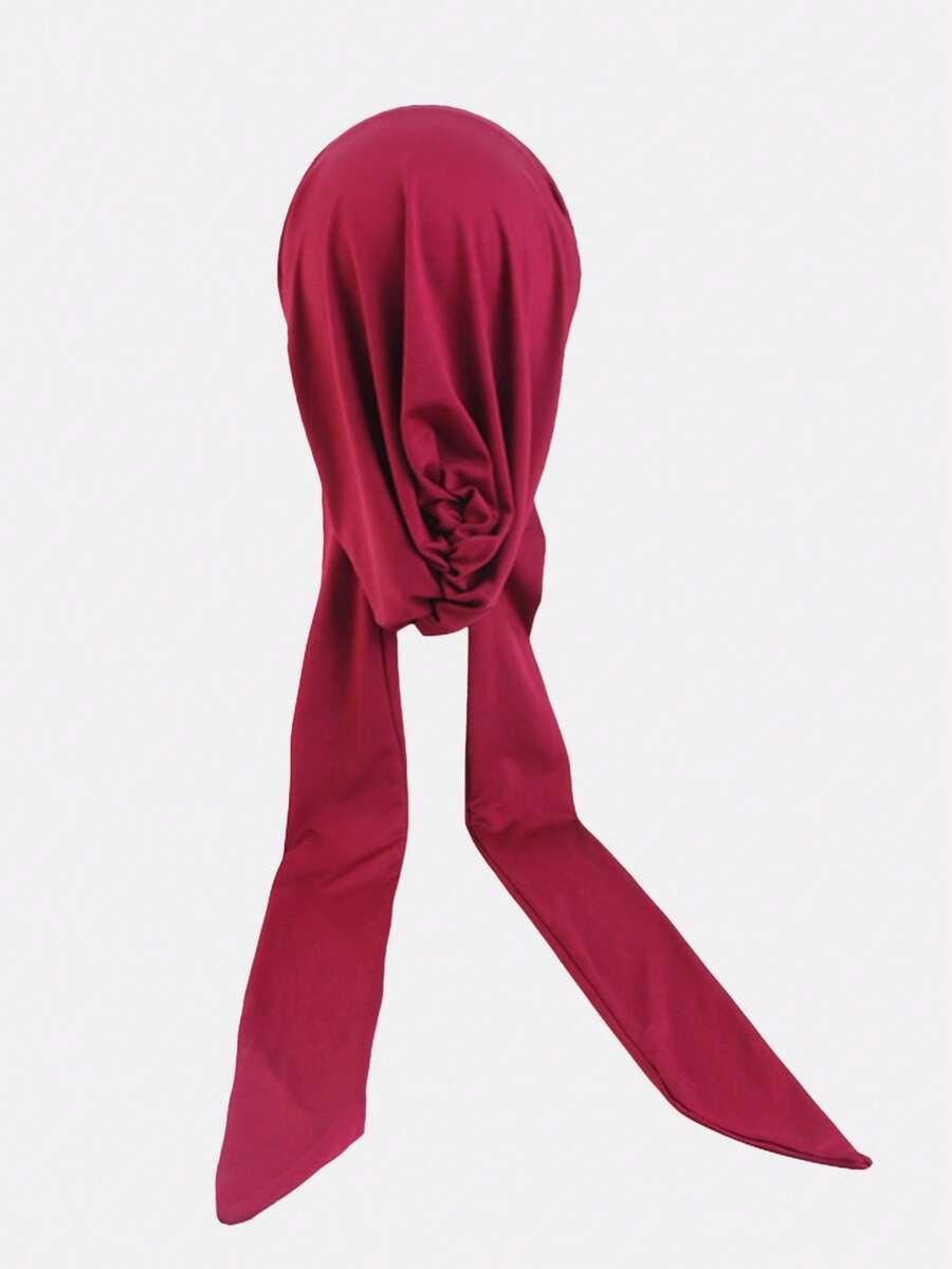 beżowy turban na głowę