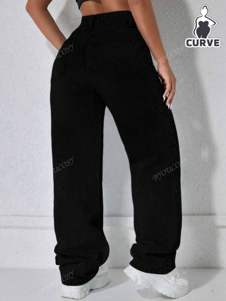 CZARNE SPODNIE JEANS
