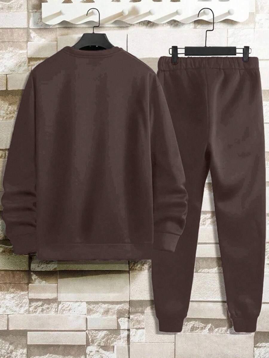 BRĄZOWY KOMPLET BLUZA SPODNIE