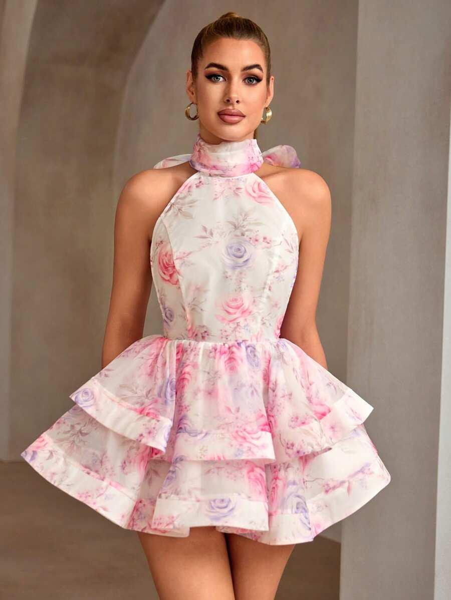 MINI SUKIENKA PRINT KWIATY