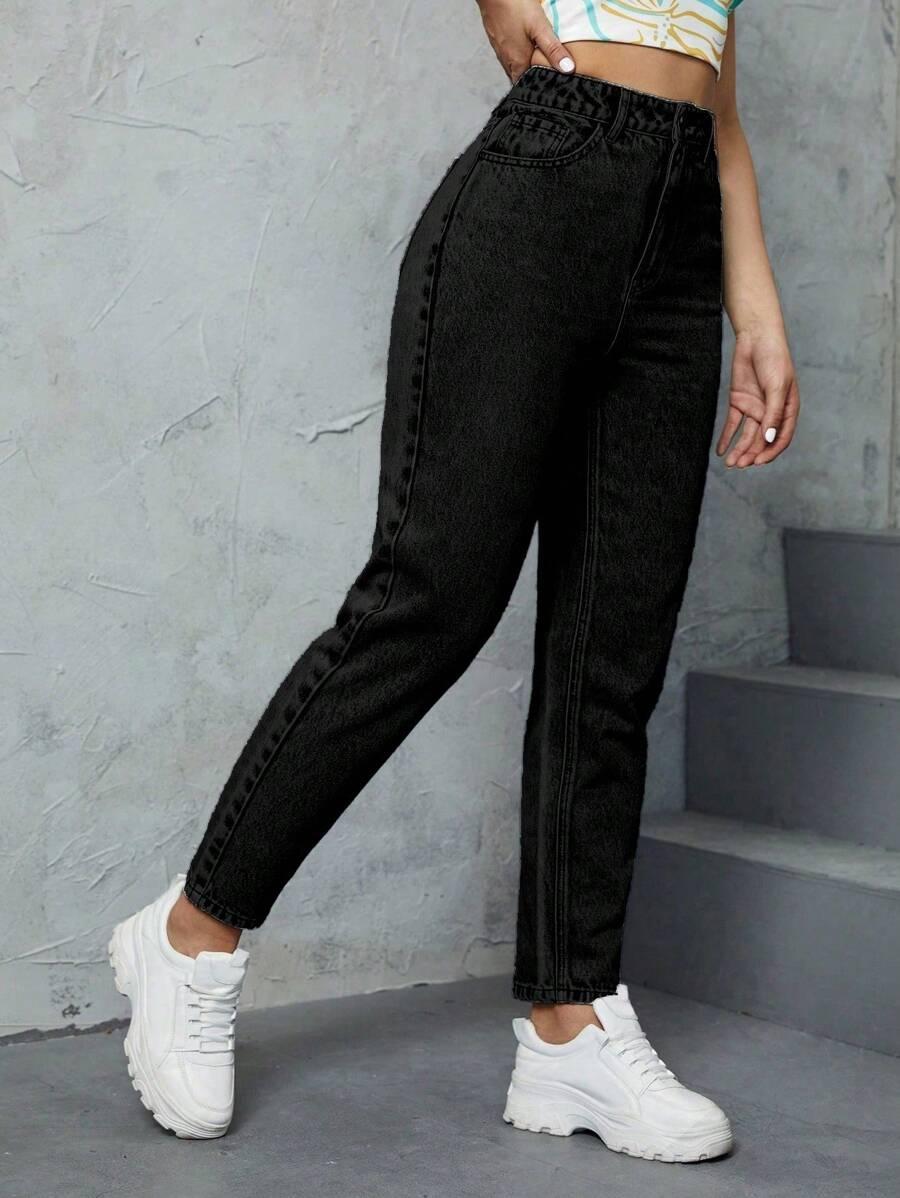 CZARNE SPODNIE JEANS 