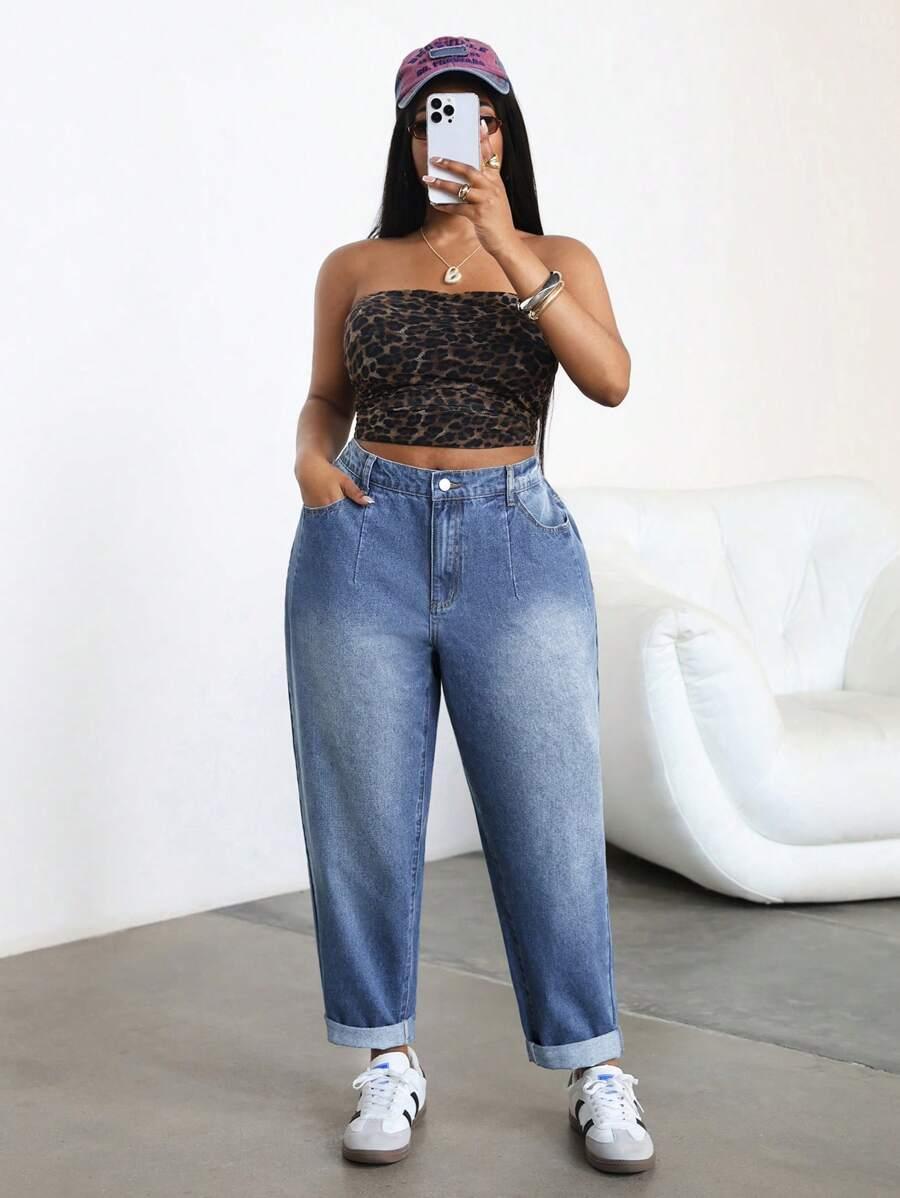 spodnie mom jeans wysoki stan