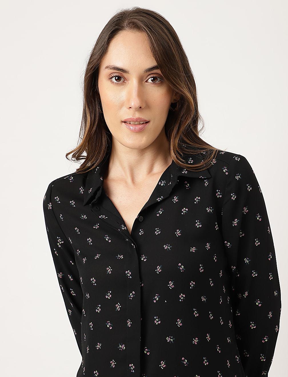 CZARNA BLUZKA PRINT T43-3476K-Y4