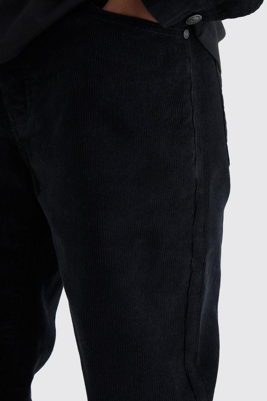 czarne spodnie jeans sztruks