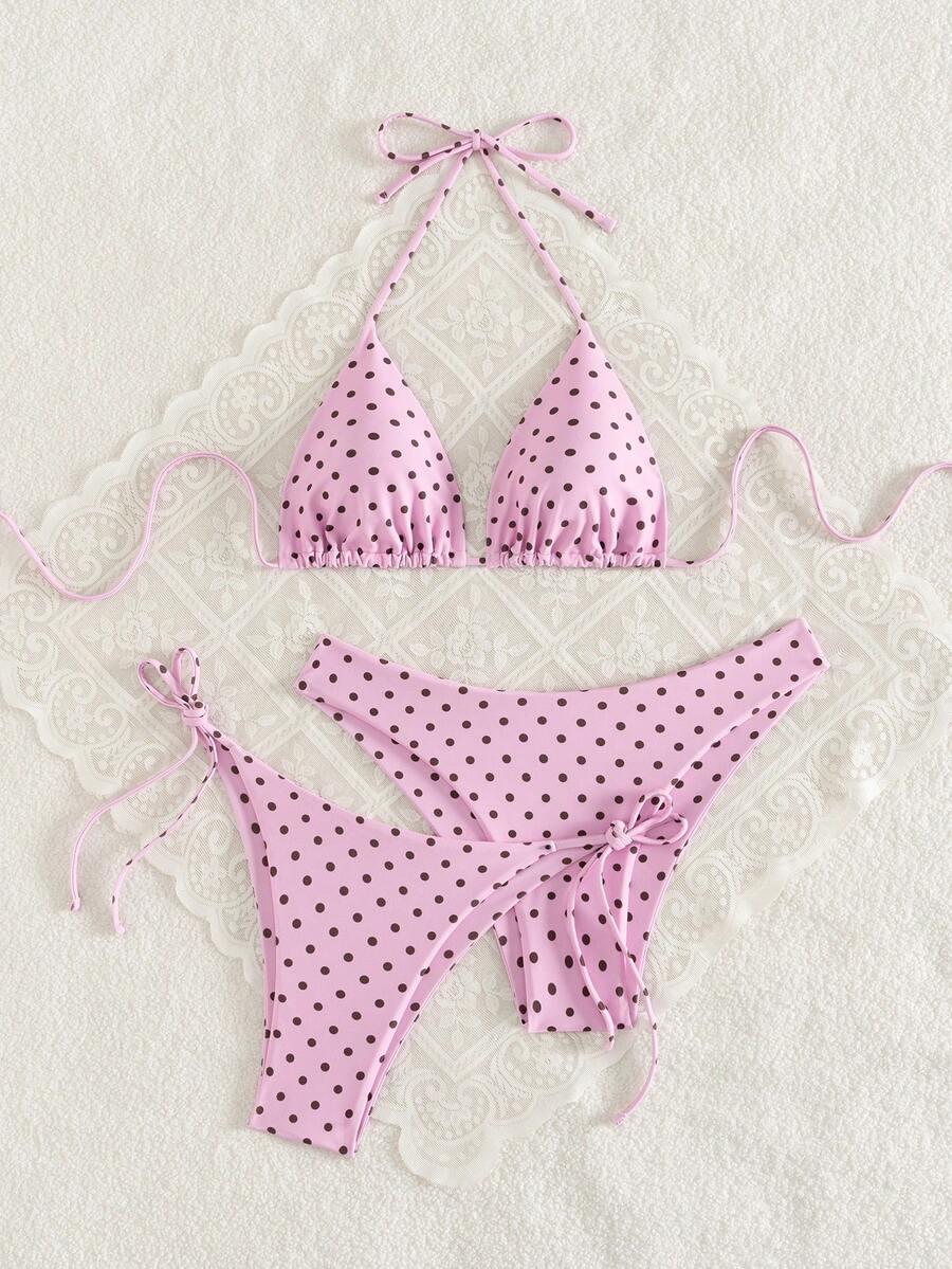 różowy komplet bikini 3-pack