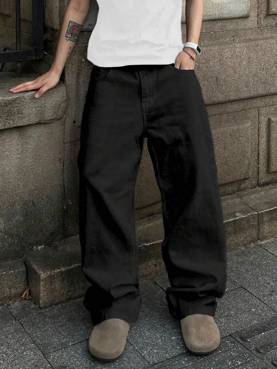 CZARNE SPODNIE JEANS