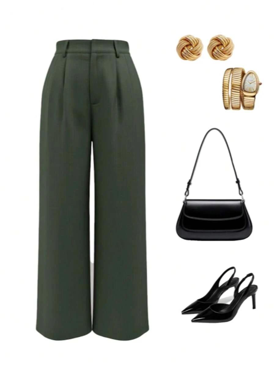 zielone spodnie casual