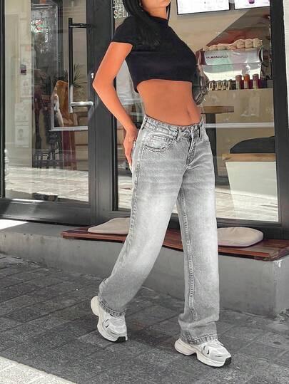 szare spodnie jeans 