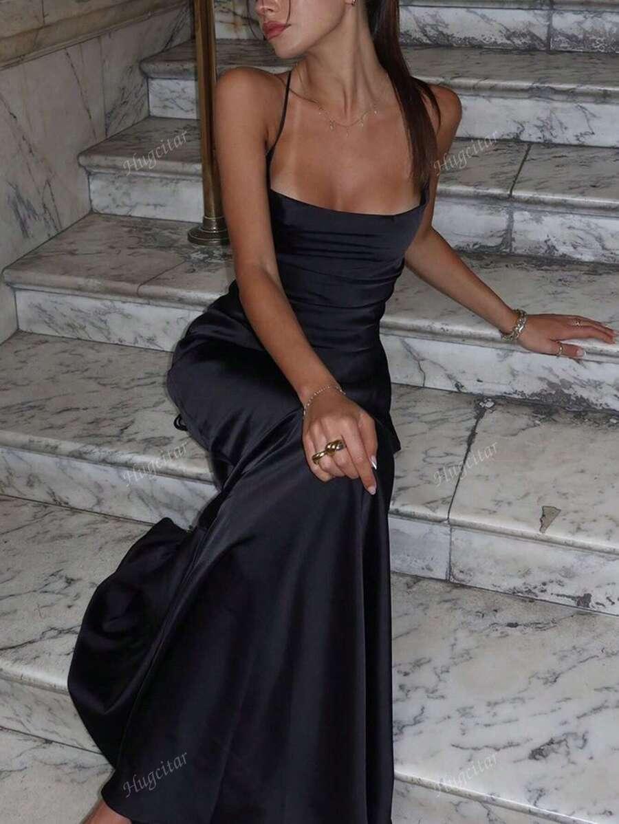 CZARNA MAXI SUKIENKA