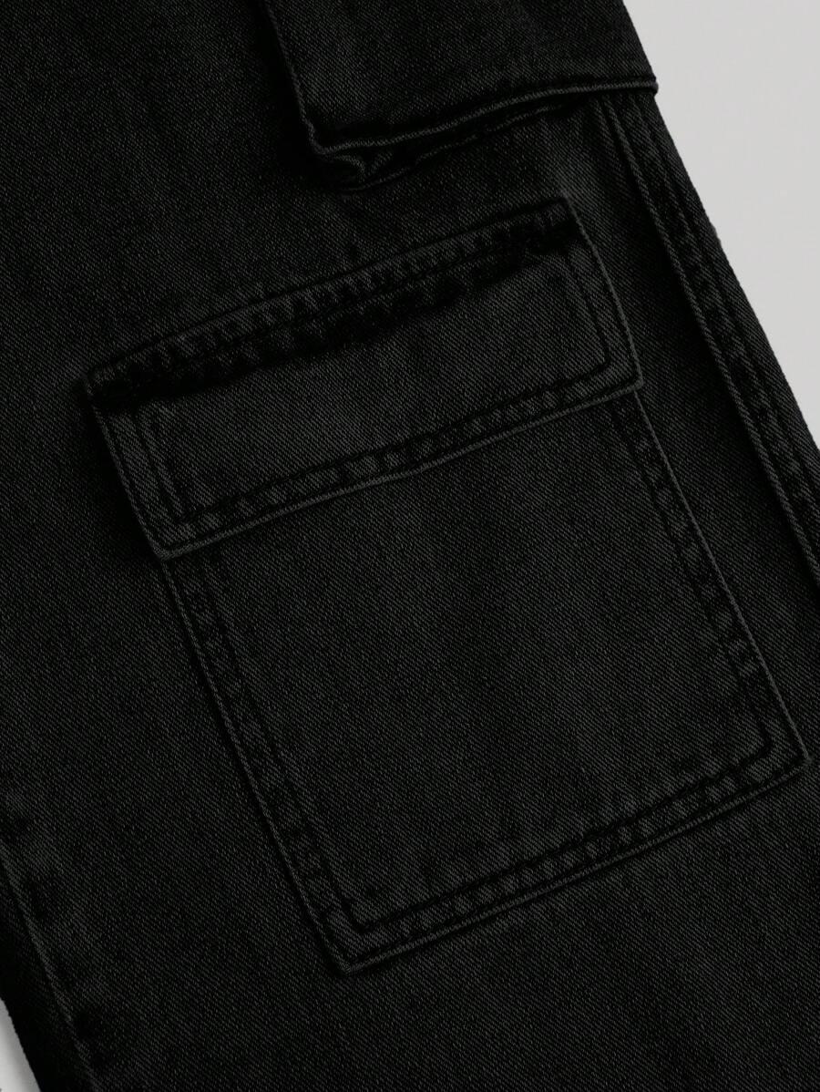 CZARNE SPODNIE JEANS KIESZENIE