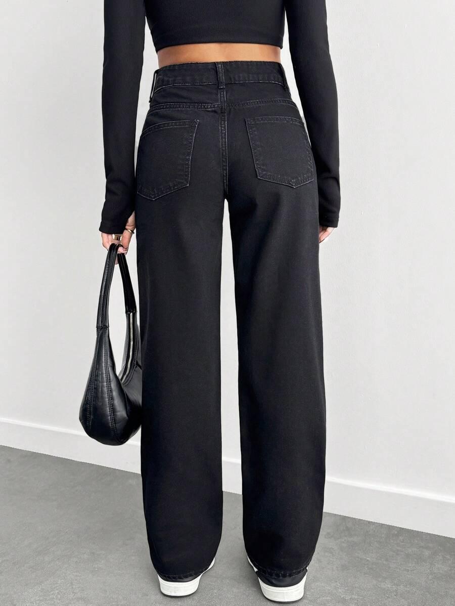 CZARNE SPODNIE JEANS