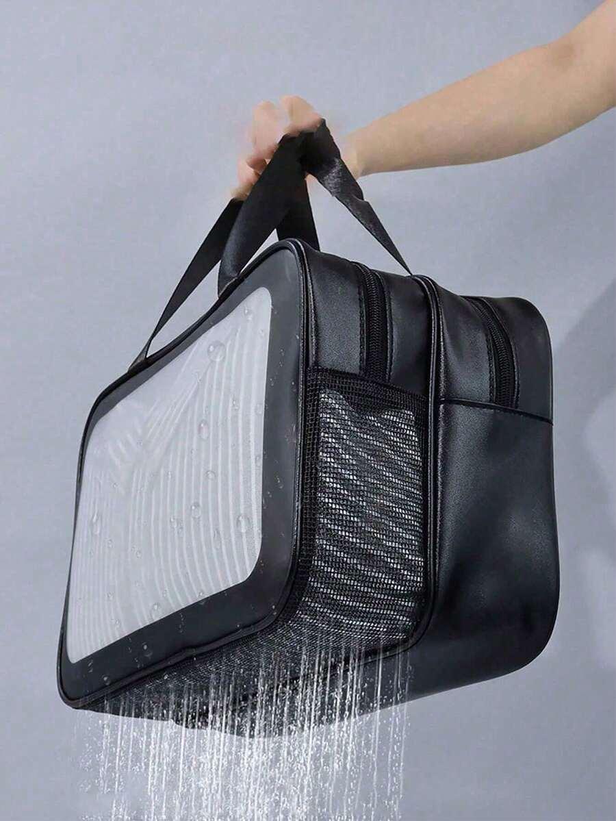 czarna kosmetyczka zip