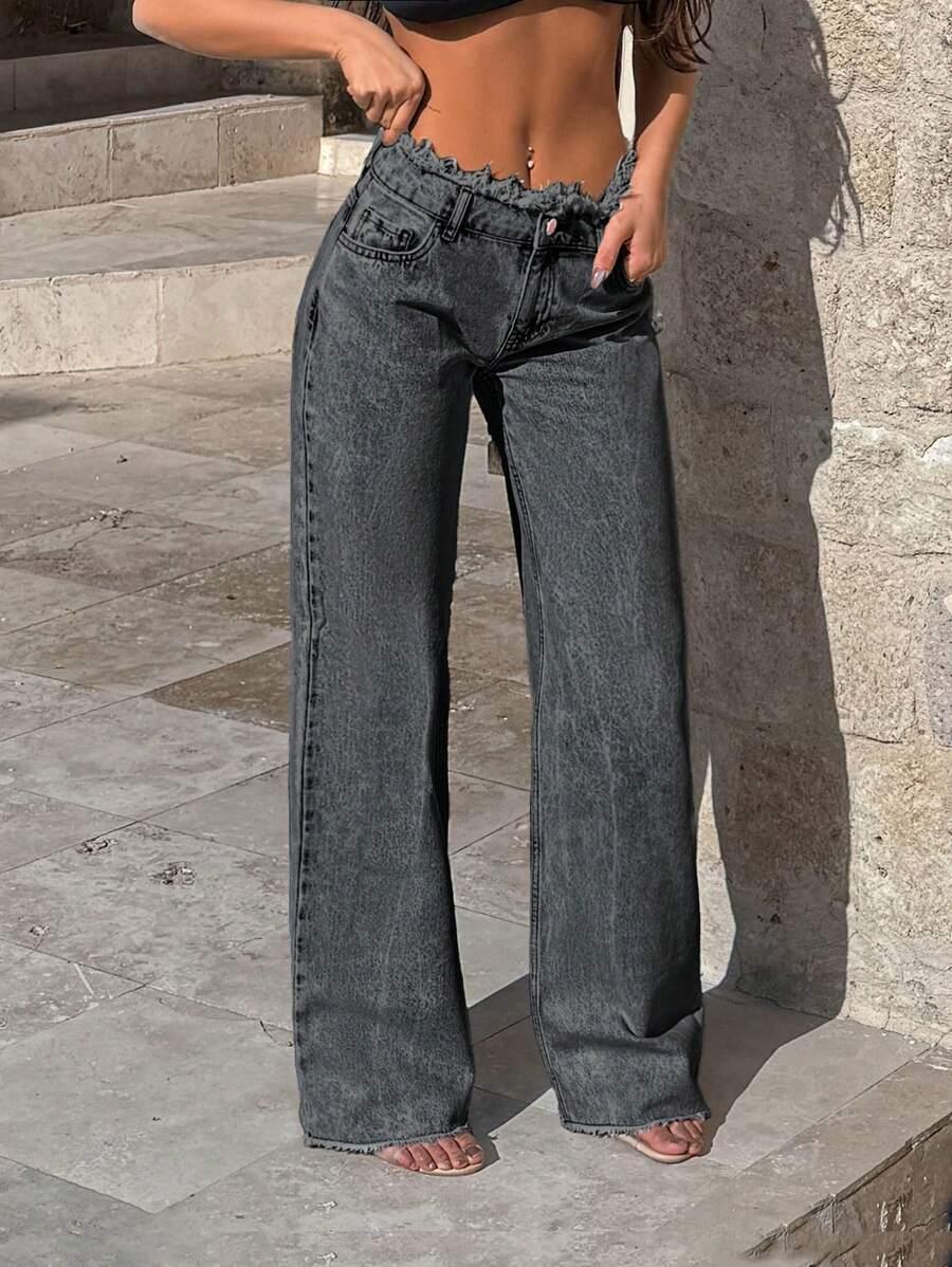 SZARE SPODNIE JEANS 
