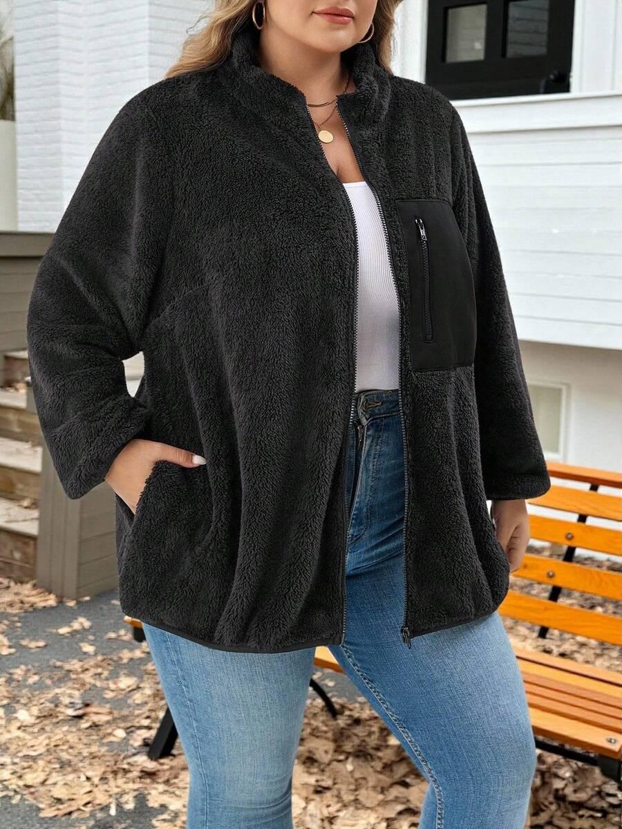 czarny polar zip 