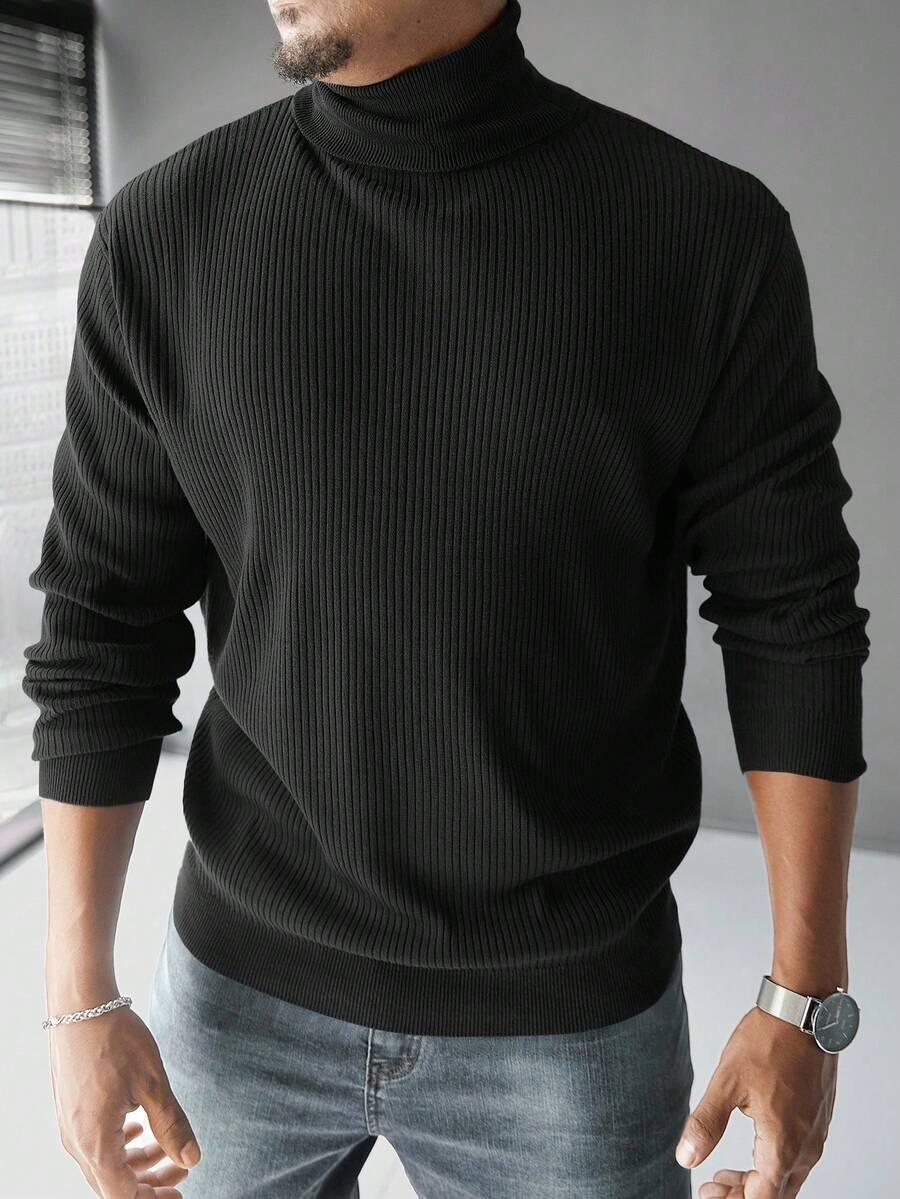 czarny sweter golf 