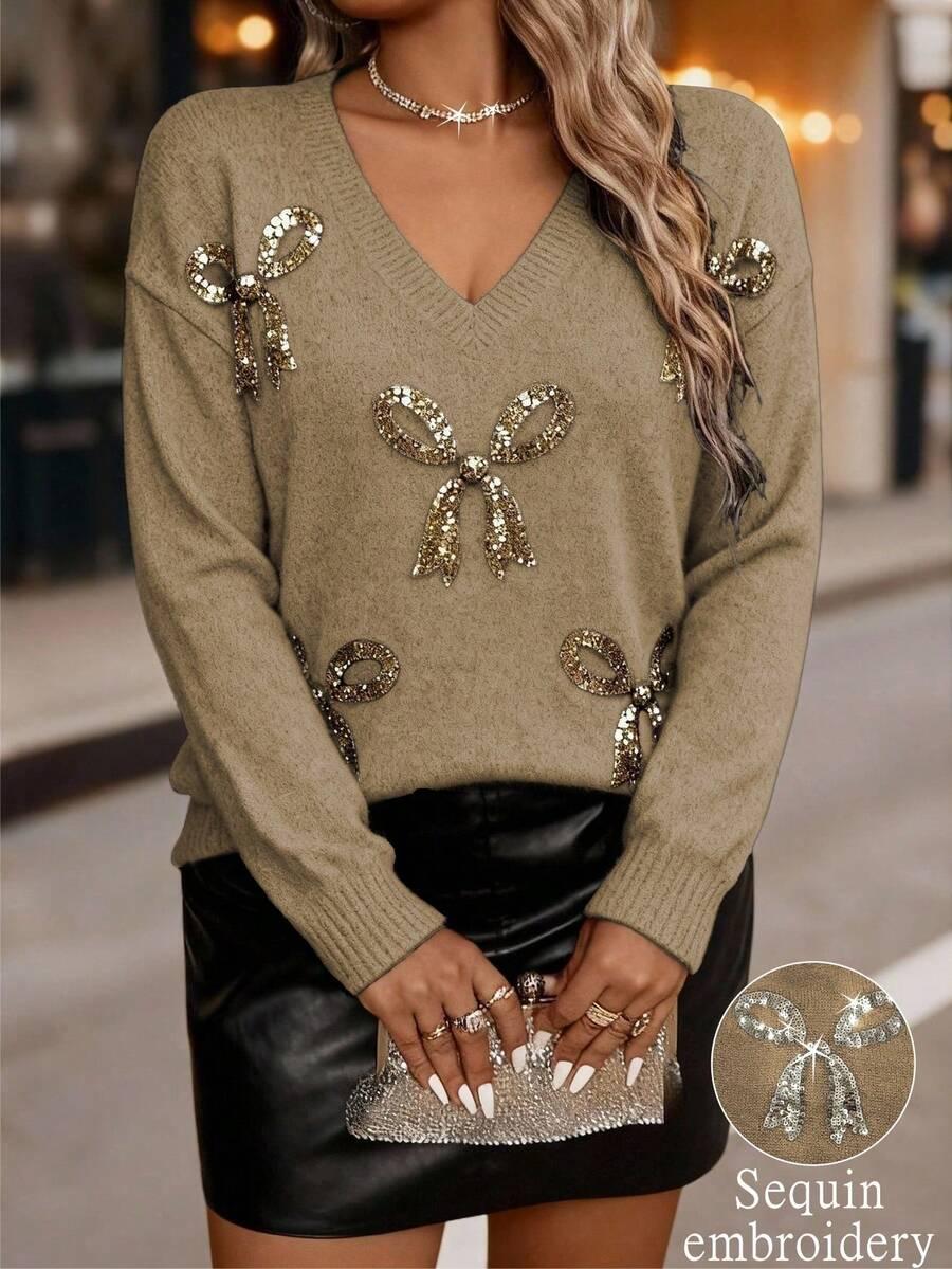 Sweter dekolt v