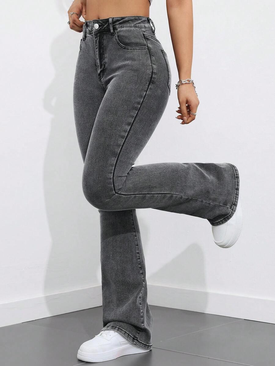 SZARE SPODNIE JEANS