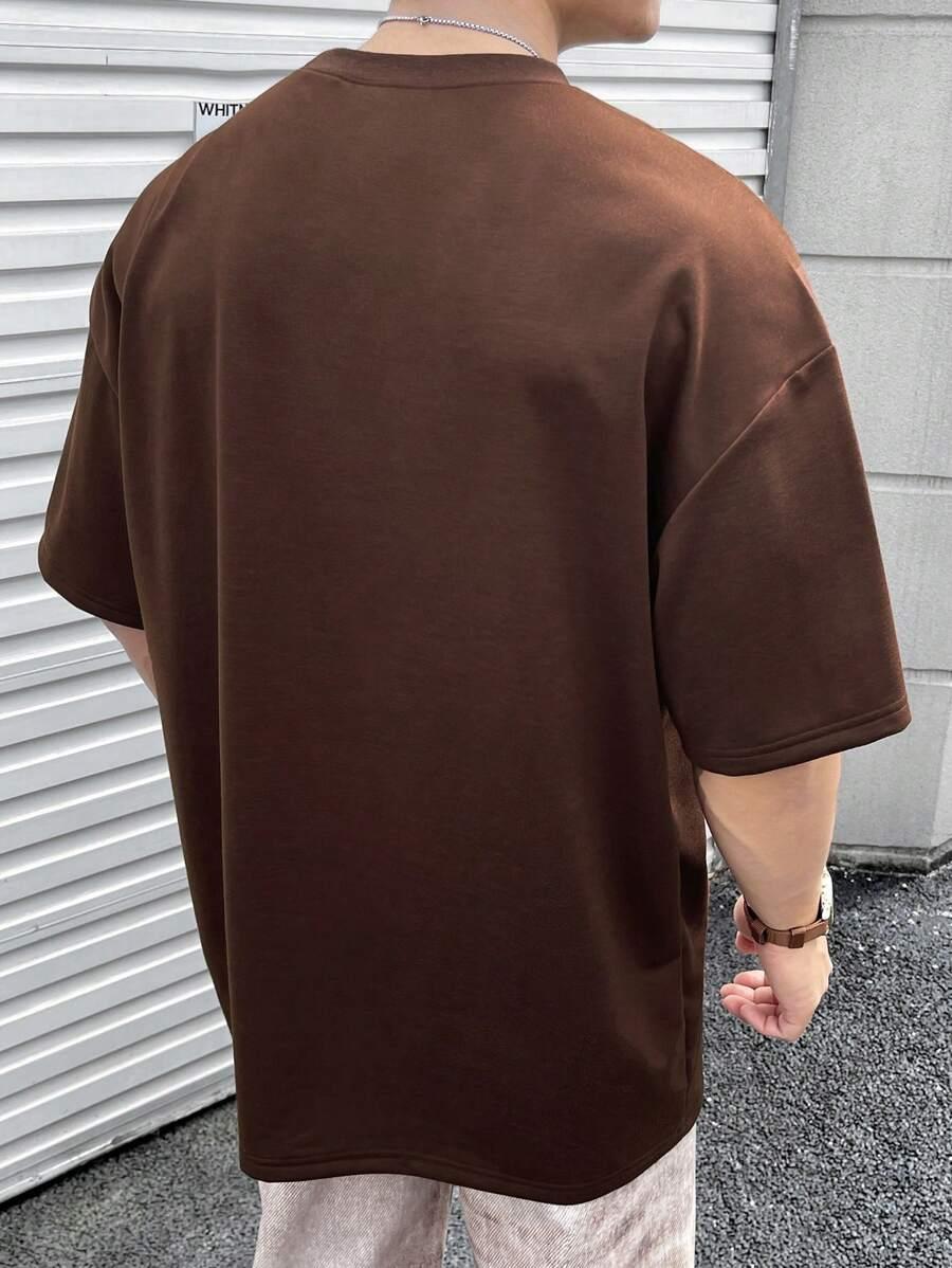 brązowy t-shirt oversize