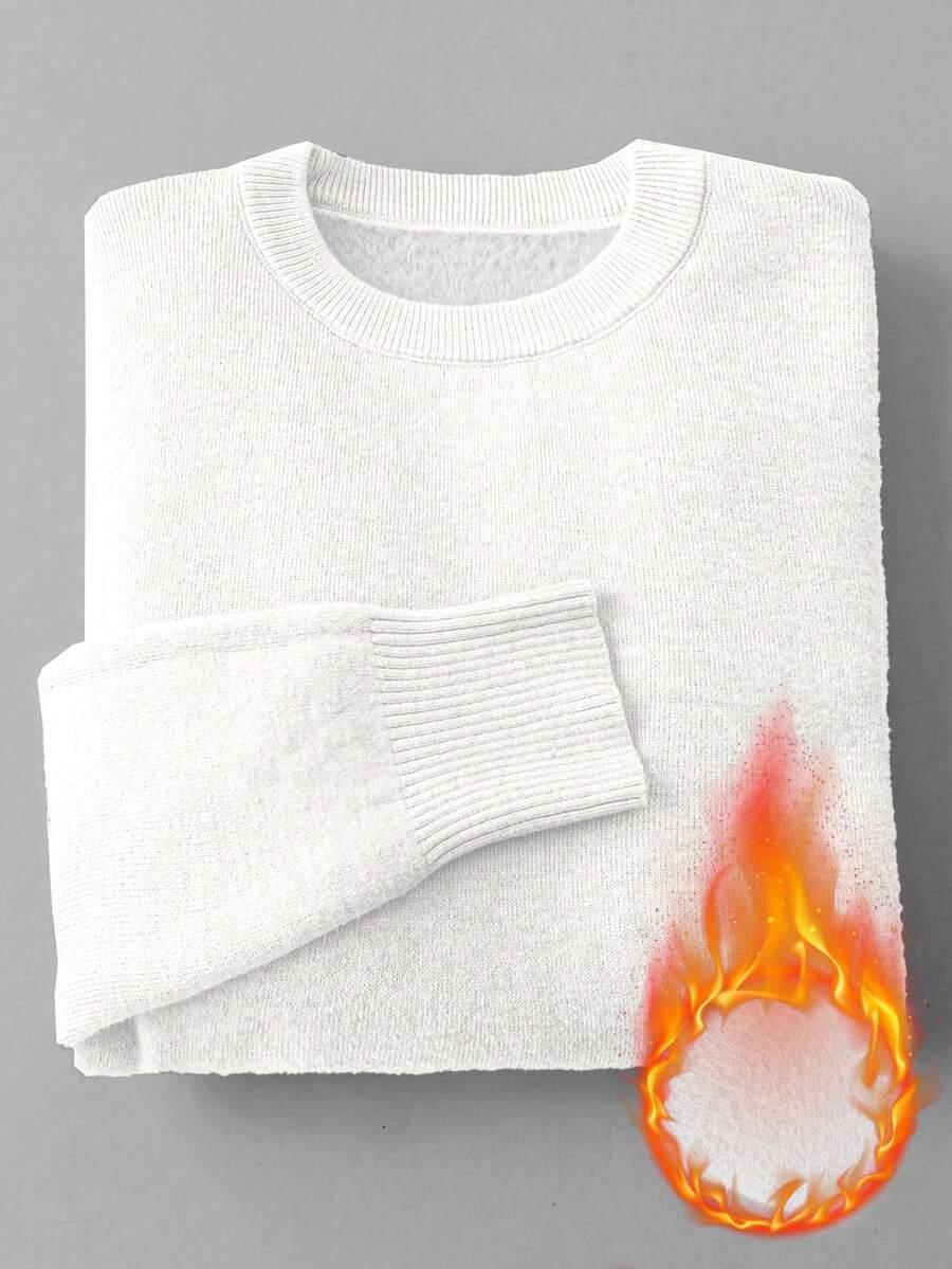 BIAŁY DZIANINOWY SWETER