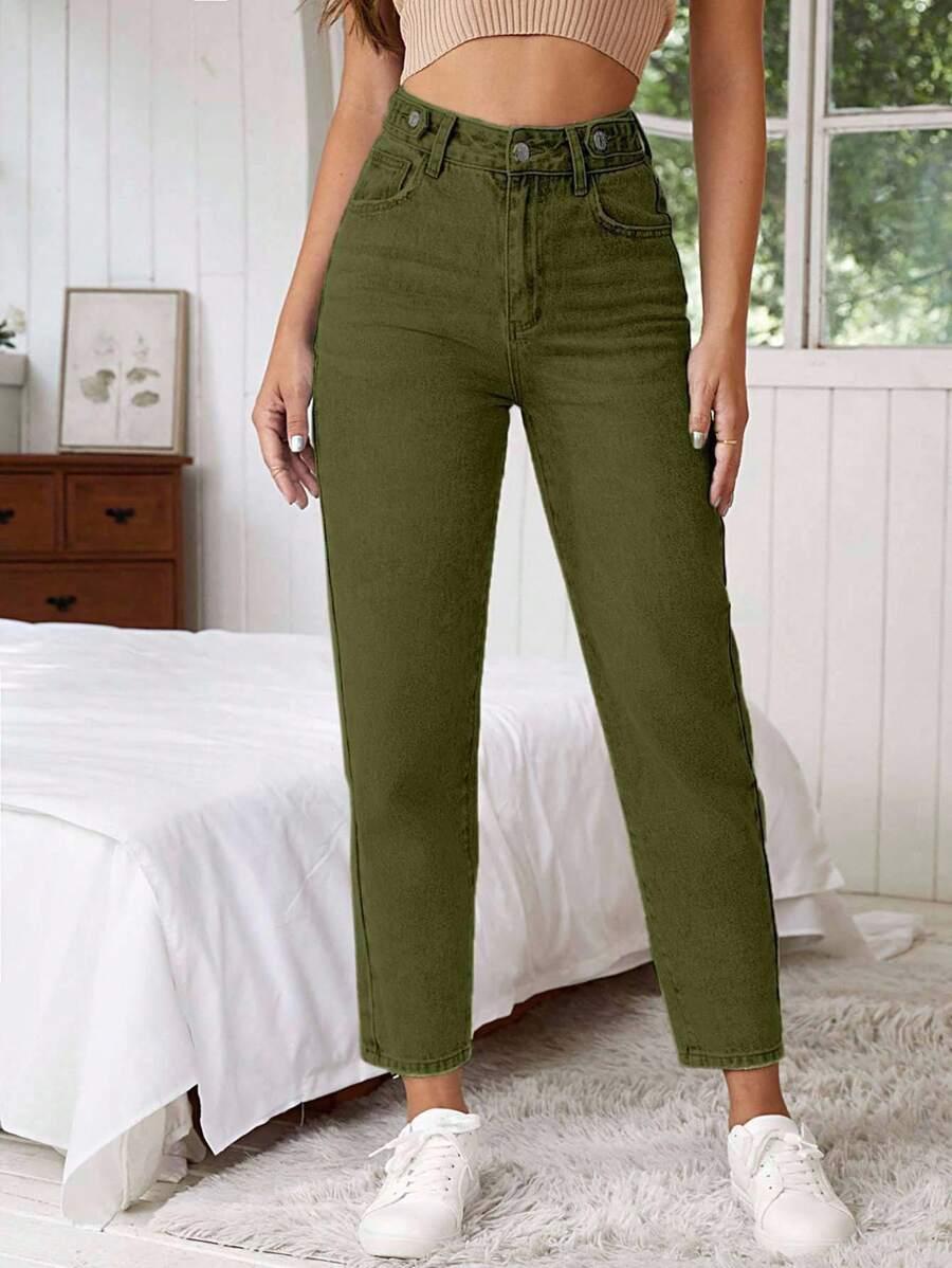 ZIELONE SPODNIE JEANS 