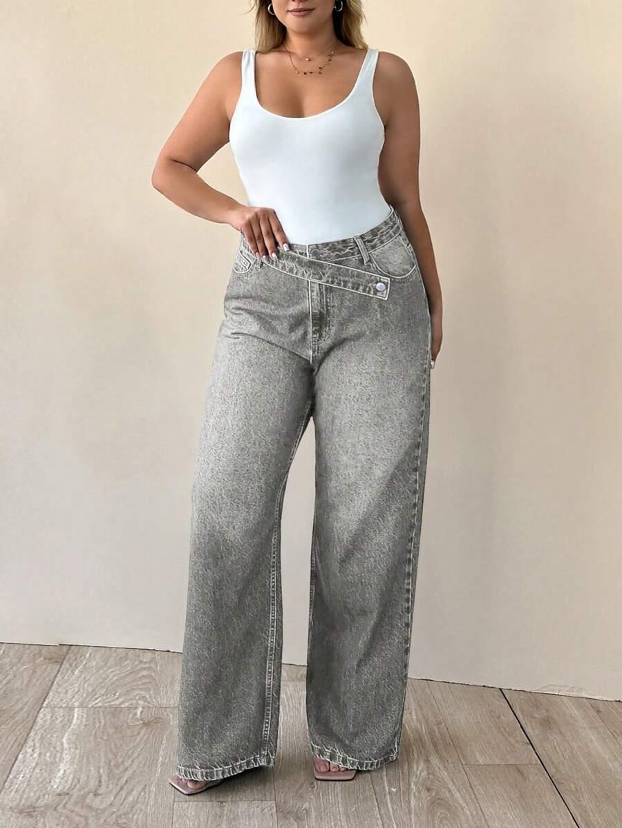 SZARE SPODNIE JEANS
