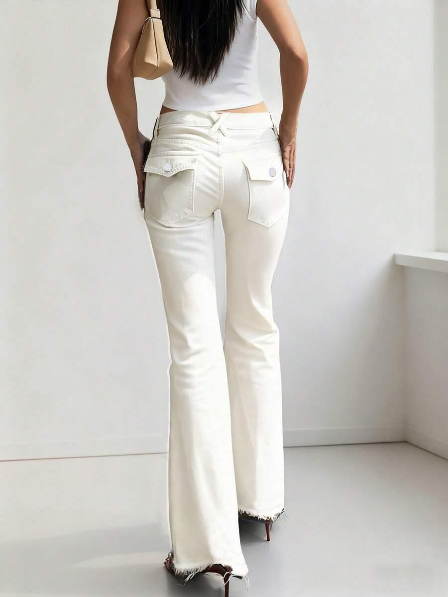 BIAŁE SPODNIE JEANS